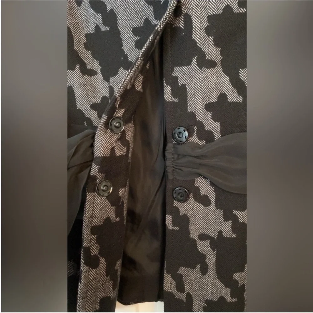 Moschino Women’s Wool Bland Blazer Houndstooth Print Jacket Black Gray size 10 - Picture 14 of 16